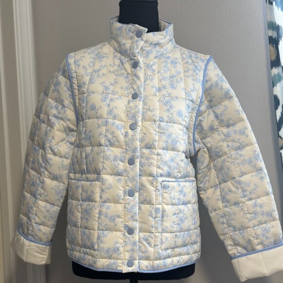 NWOT - YLLW Amelia Quilted Convertible Jacket — Blue Toile - Size M - $100